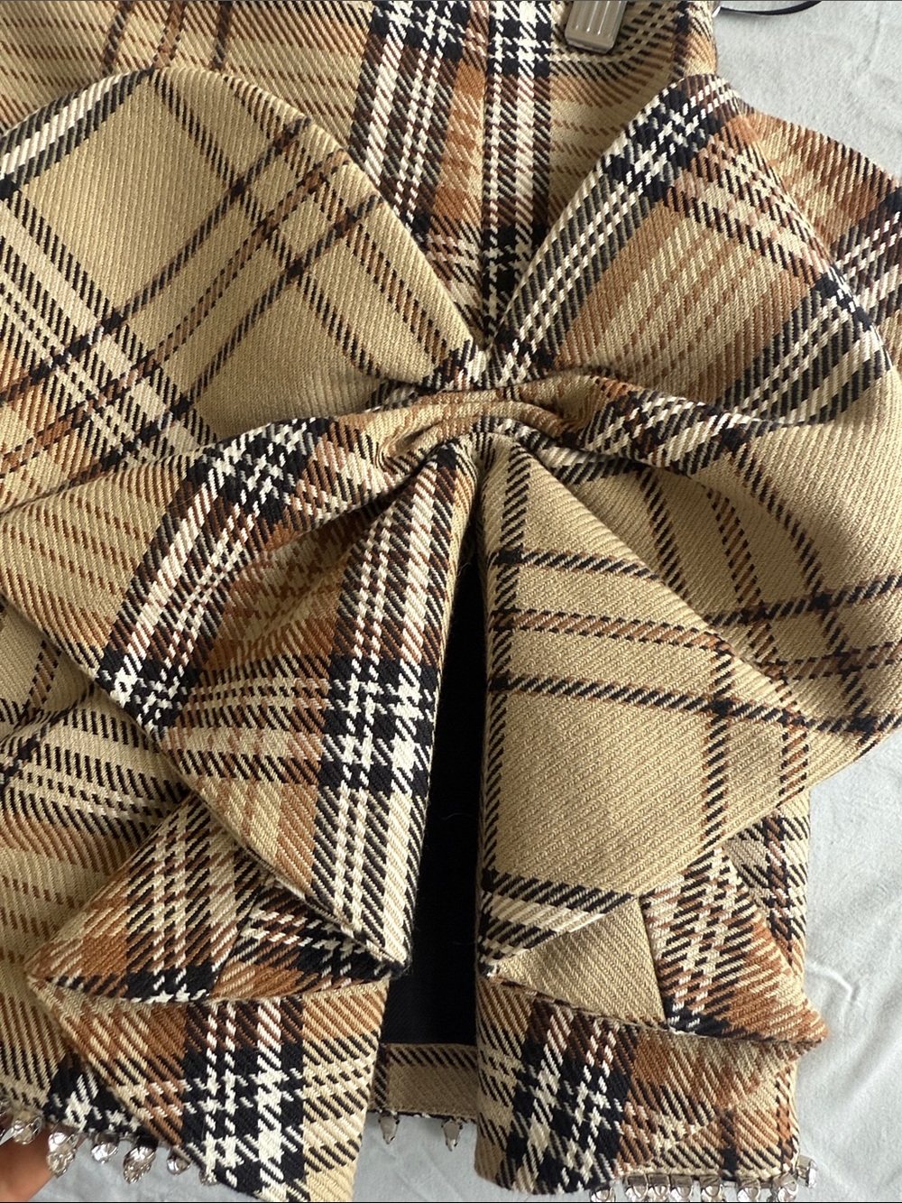 AREA Heart Bow Plaid Mini Skirt - Picture 3 of 3